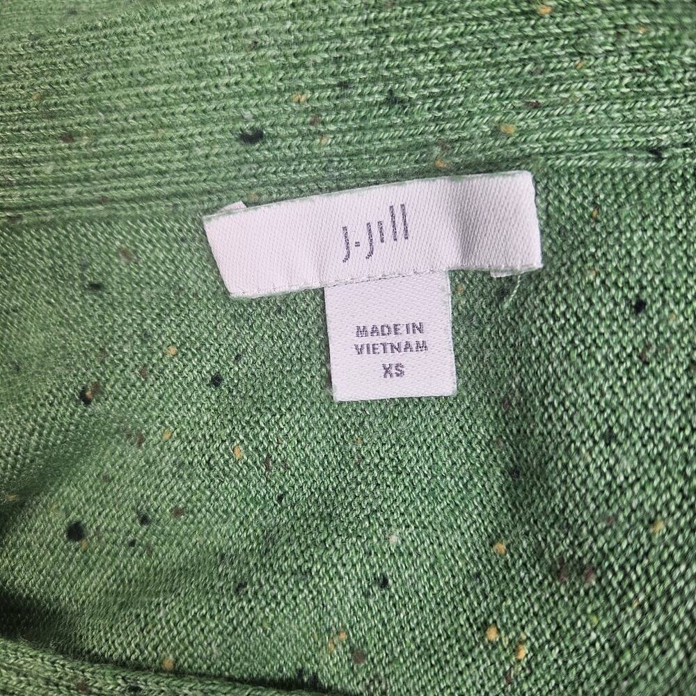 J Jill Green Knit Sweater Top Boat Neck Speckled Dolman Sleeves Women’s‎ Sz XS - Picture 3 of 6